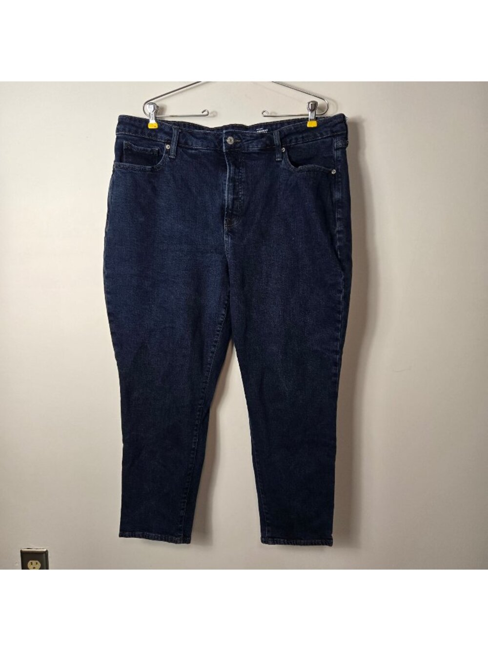 Old Navy High-Waisted O.G. Straight Jeans Size 18 Dark Wash Stretchy